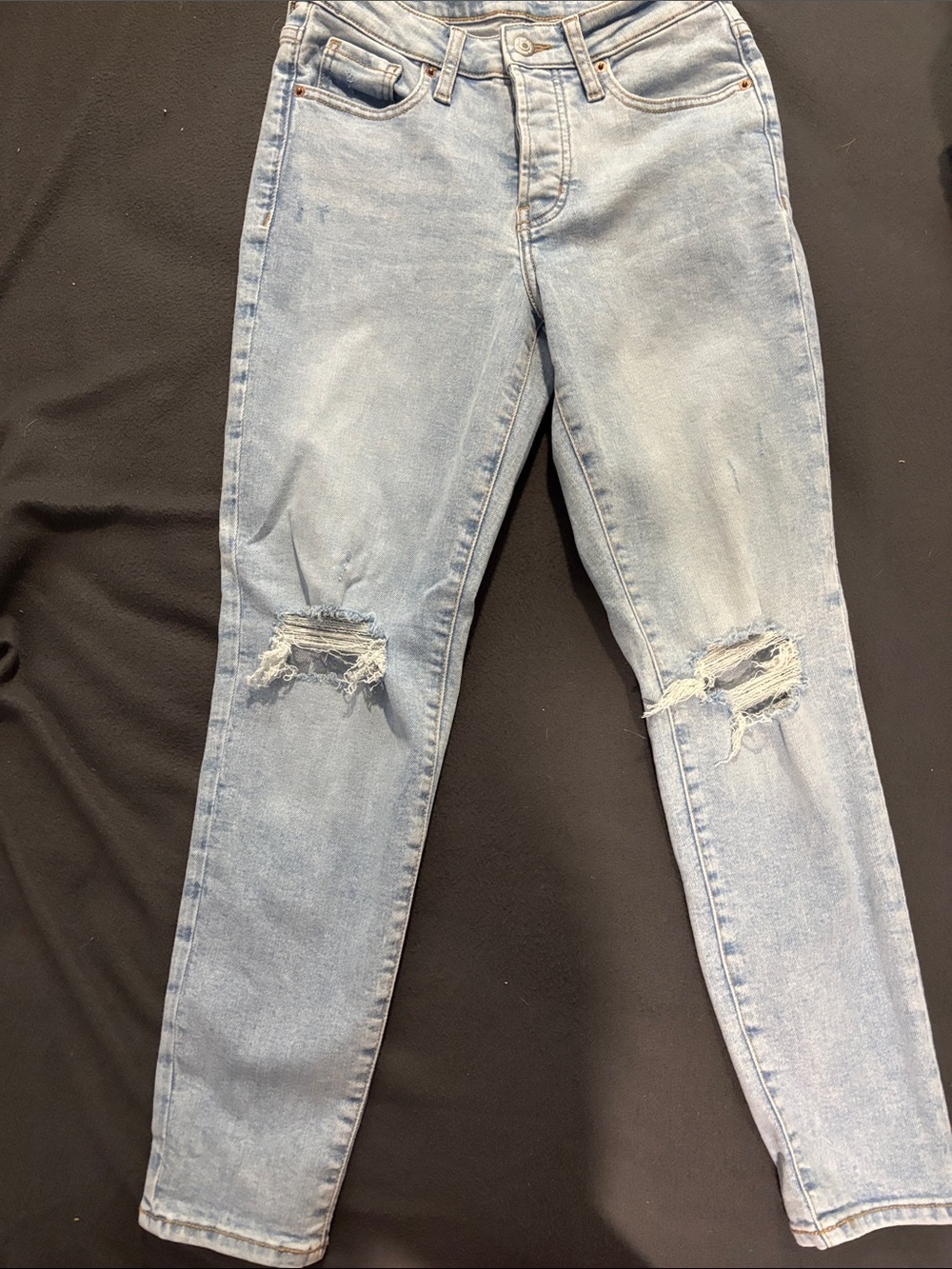 Old Navy Light Wash Distressed Straight Leg Jeans
